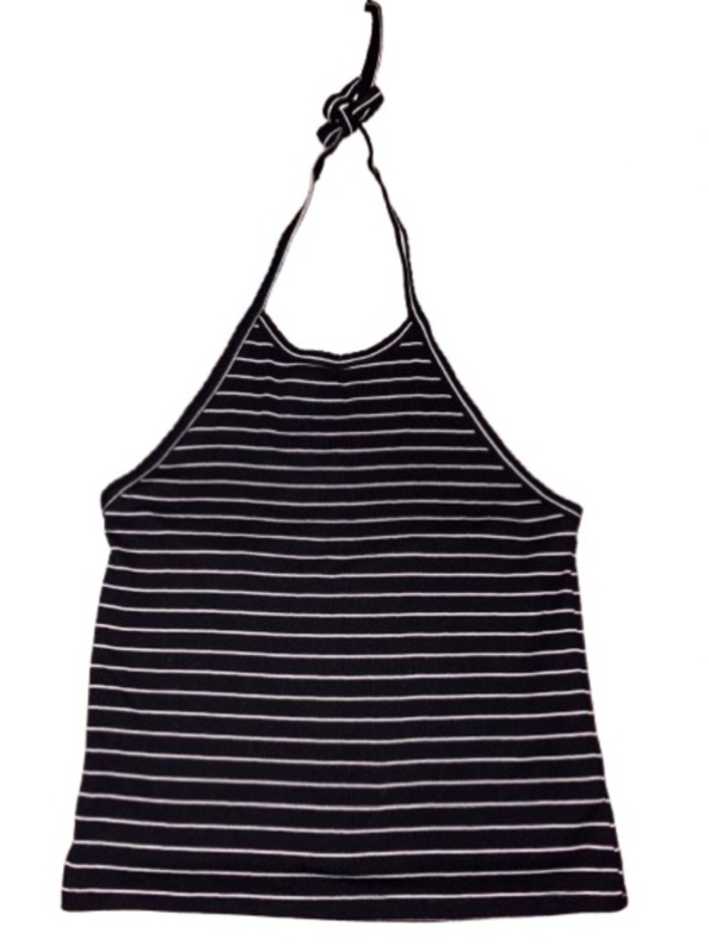 American Eagle Outfitters Black and White Striped Halter Tank size L